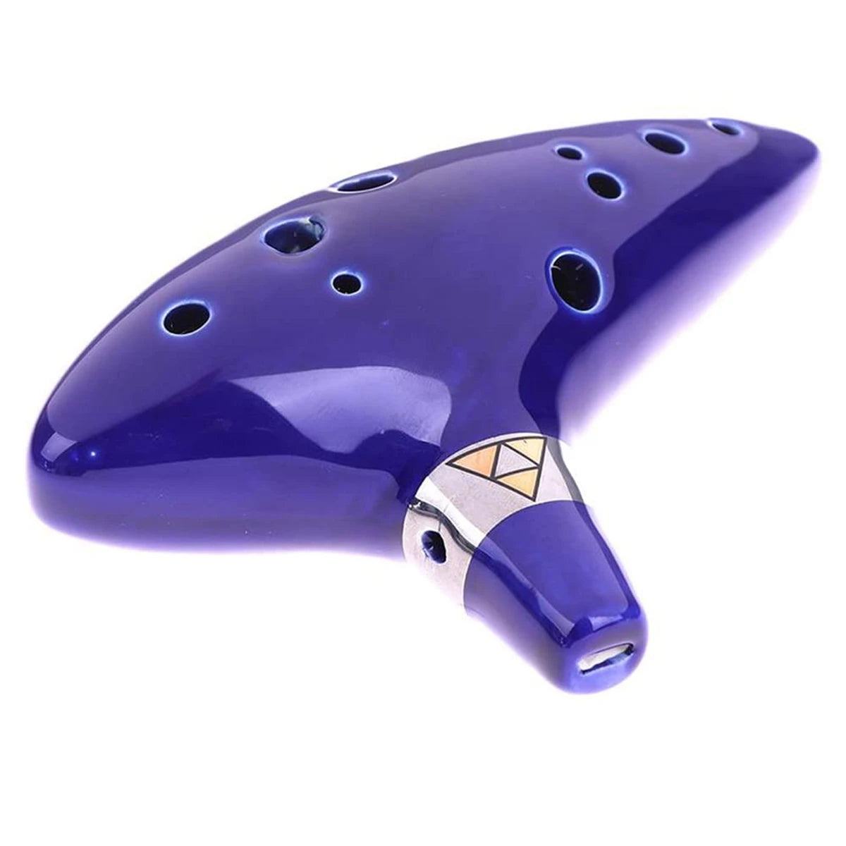 12 Tone Alto C Ocarina – Ceramic Musical Instrument with Songbook, Neck Cord & Carry Bag, Blue