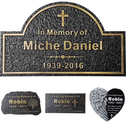 Personalized Memorial Plaque – Custom Engraved Grave Marker for Loved Ones or Pets (Dog & Cat), Remembrance Plaques