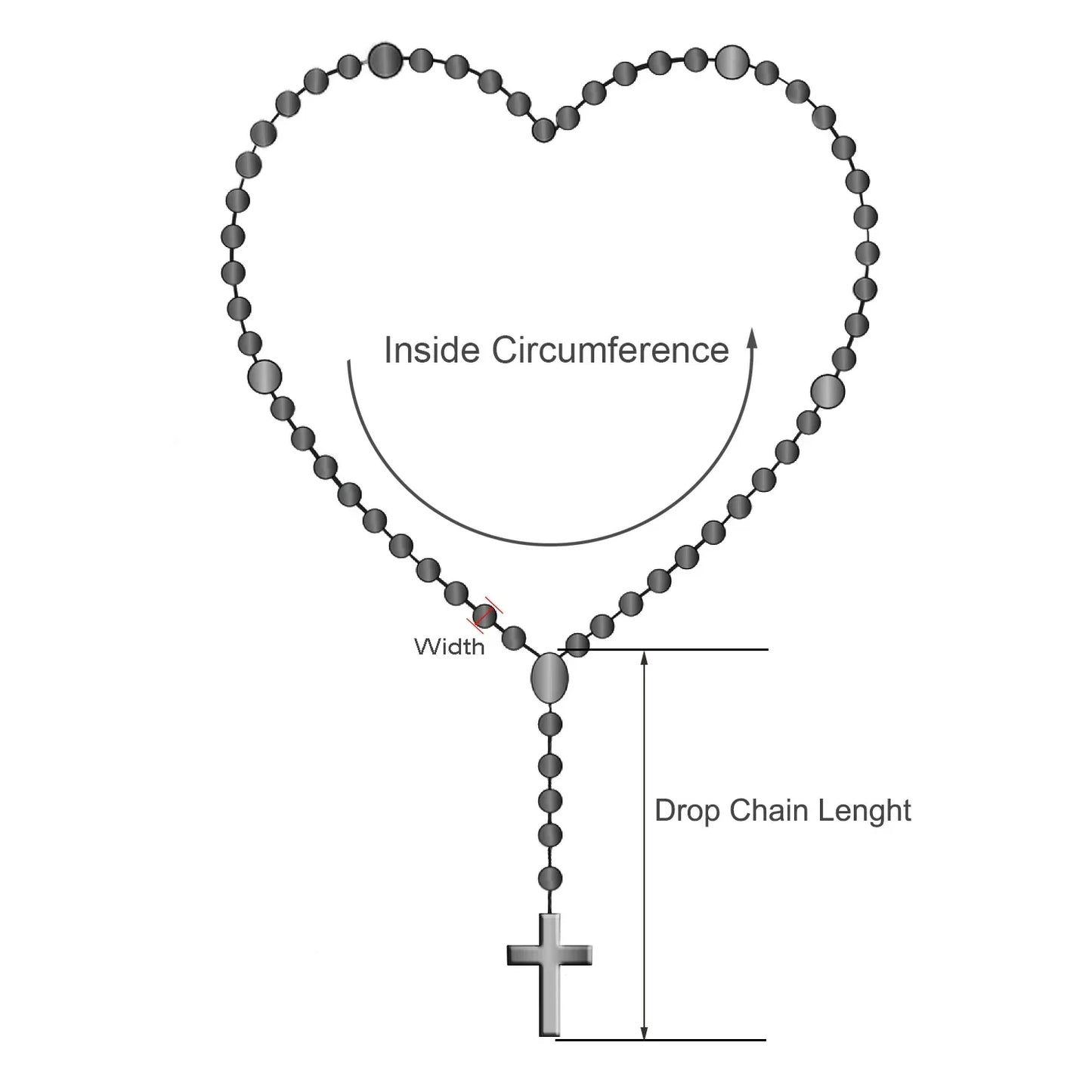 6mm Pink Rosary Necklace – Rose Glass Beads Chain with Crucifix Cross INRI Pendant, Religious Prayer Jewelry for Men & Women