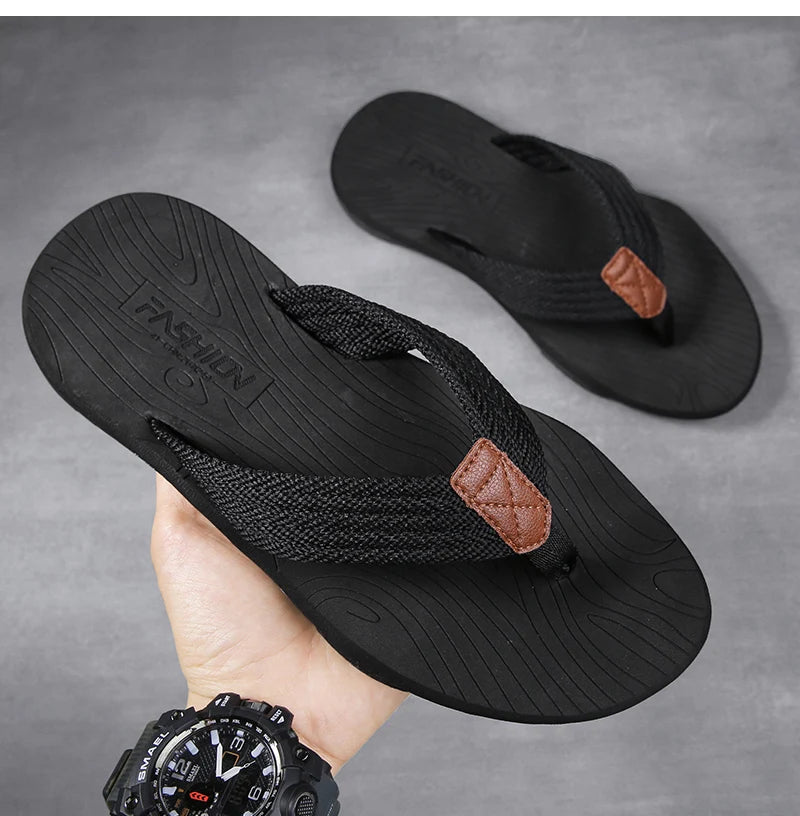 High Quality Men's Flip Flops – Fashion Summer Beach Slippers, Breathable & Thick Sole Casual Outdoor Sandals