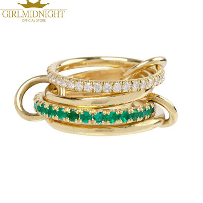 2026 Spinelli Stacking Rings - Iced Out 5A CZ Micro Pave Multi-Piece Engagement Finger Jewelry Set for Women