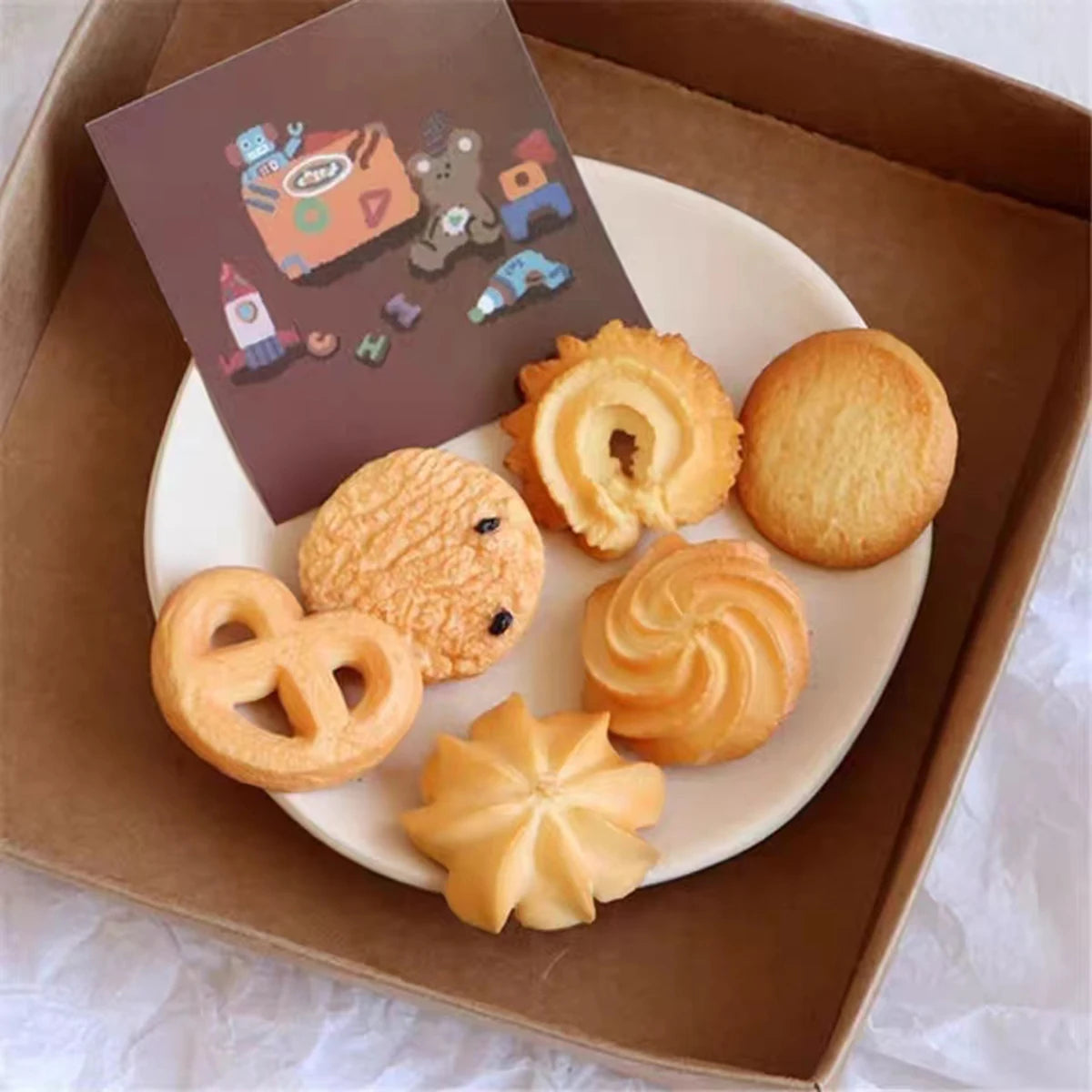 Cartoon Biscuit Hair Clip Set - 5PCS Cute Food Style Bangs Clips for Girls, Students & Kawaii Hairstyles