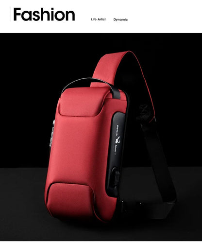 Designer Multifunction Anti-Theft USB Shoulder Bag – Travel Crossbody Messenger Sling Chest Bag for Men, Luxury Brand