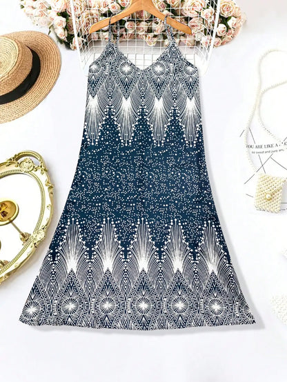 Women’s Strappy Floral Summer Dress – Sleeveless V-Neck Sundress for Beach, Casual & Everyday Summer Outfits