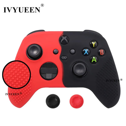 IVYUEEN MixColor Protective Silicone Case for Xbox Series S/X Controller — Thumbstick Grip Caps & Gamepad Cover