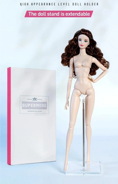 32cm Supermodel Doll with Stand – White Skin Fashion Doll with Woolen Hat, Trendy DIY Toy & Collector Gift