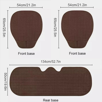 Flax Linen Car Seat Cover - Four-Season Breathable Front & Rear Seat Protector