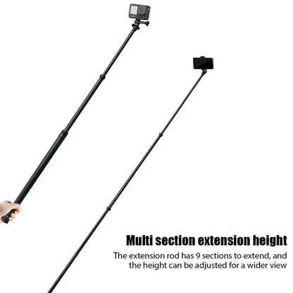 Carbon Fiber Invisible Extended Selfie Stick – 300CM for Insta360 X3, GO3, DJI, GoPro, Action Camera Accessories