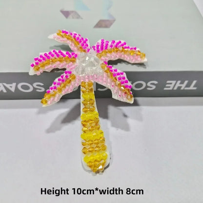 3D Marine Animal Patches - Handmade Beaded Seahorse Starfish Crab DIY Sewing Accessories for Clothing Decor