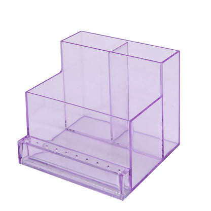 Clear Nail Drill Bit Holder - Transparent Display Box Organizer for Manicure Tools, Nail Art Accessories & Beauty Storage