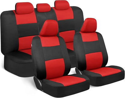 Universal Beige Car Seat Covers Full Set - Easy-Install Front and Rear Split Bench Seat Protectors for Cars, Trucks, SUVs, and Vans