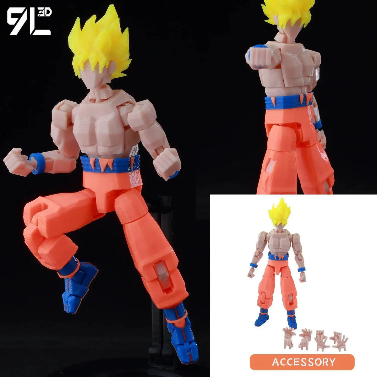 9L3D Articulated Lucky13 & Dummy13 Action Figure - Dragon Ball Goku, Vegeta & Beerus Anime Collectible Toy for Boys