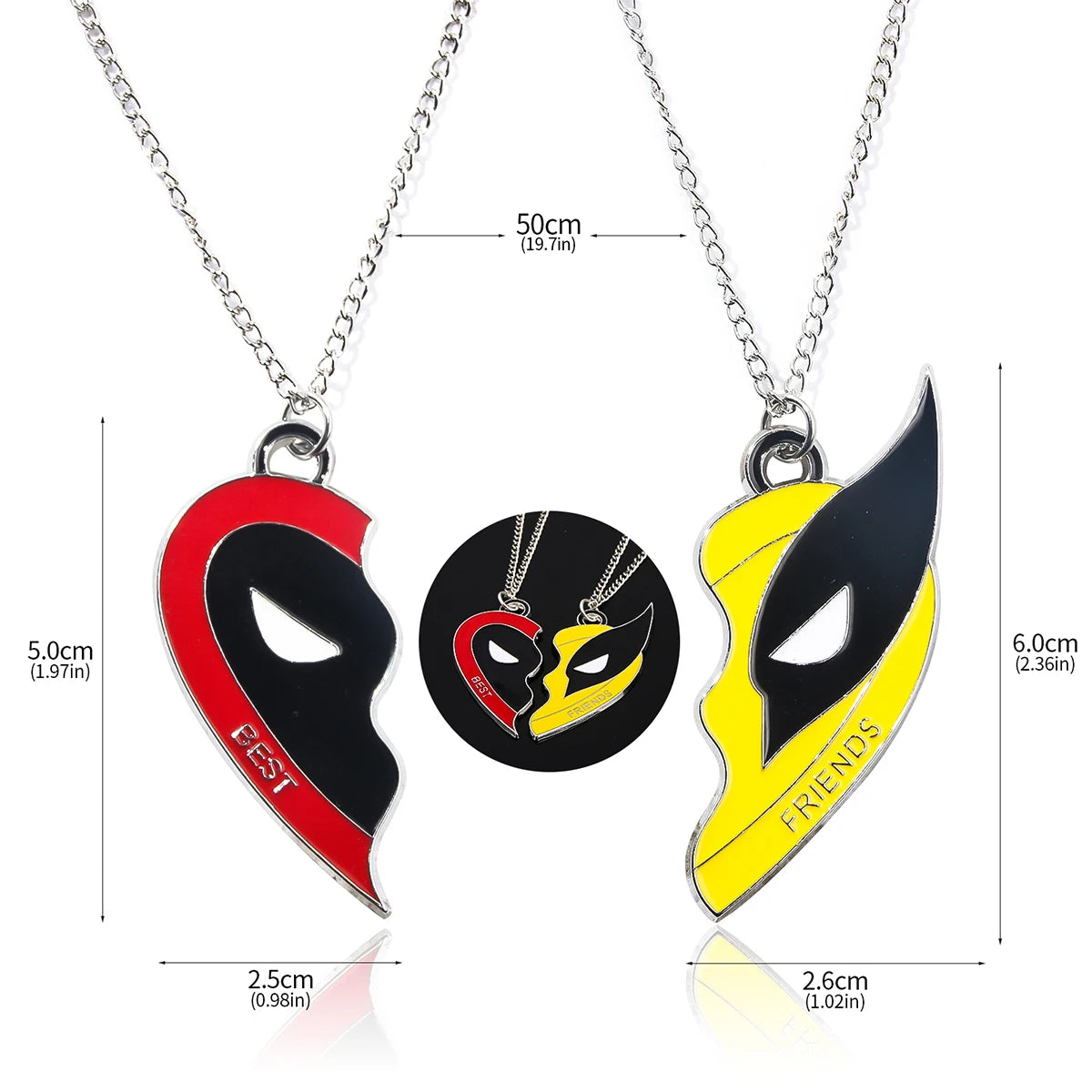 Best Friends Clown Mask Keychain & Bracelet Pendant Combo – Red & Yellow Love Jewelry for Friends