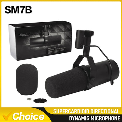 Professional Dynamic Microphone – Selectable Frequency Response Mic for Studio Recording & Performance Vocals, Compatible with Shure SM7B