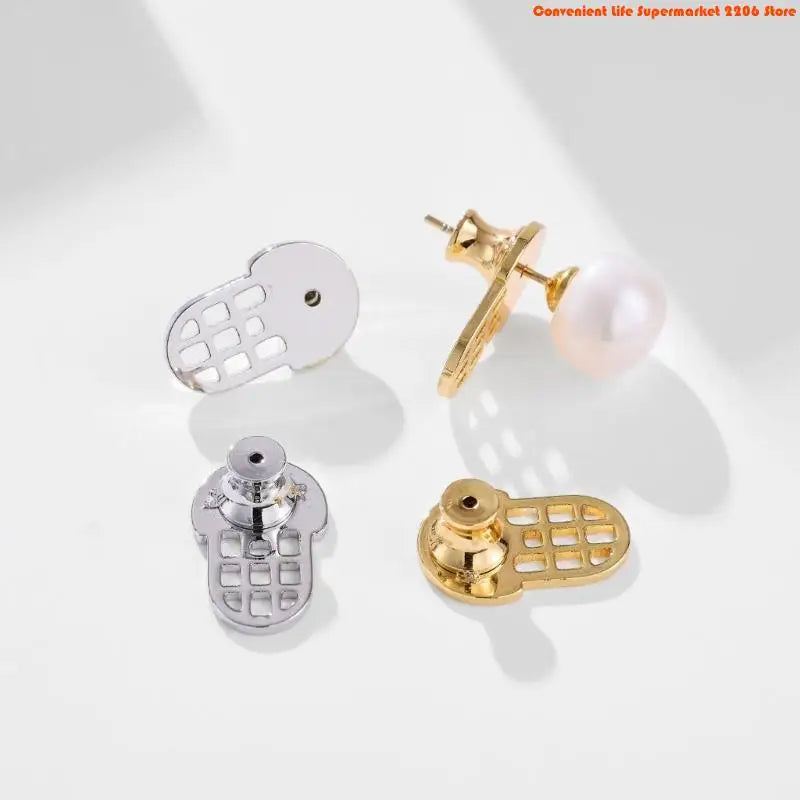 E06E Secure Locking Earring Backs – Sturdy Mesh Support for Heavy Earrings with Comfortable Fit