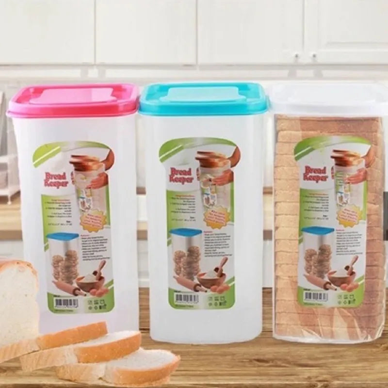 Rectangular Bread Box with Handle - Translucent Cake Container Packaging for Dry and Fresh Foods - Loaf Cake Keeper and Storage Case