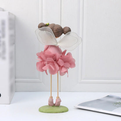 Muppet Flower Fairy Doll – Little Girl Elf Angel Ornament, Anime Cartoon Cloth Decoration for Home, Office & Cafe