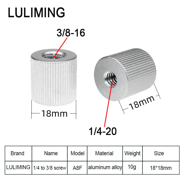1/4 to 3/8 Inch Camera Screw Adapter - 5/8-27 Microphone Thread Converter for Tripod Ball Head Photography Accessories