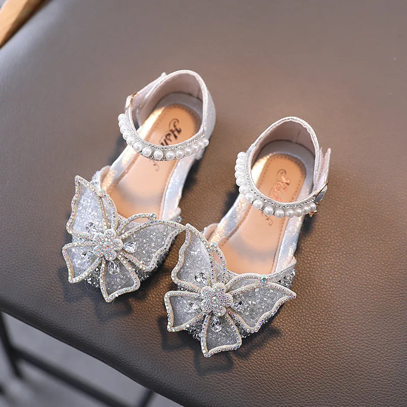 Girls' Princess Sandals - Sequin Rhinestone Bow Flat Shoes for Baby & Kids