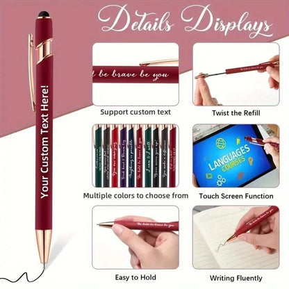 Custom Engraved Ballpoint Pens Set - Personalized Metal Pens with Cases & Bags for Business Gifts
