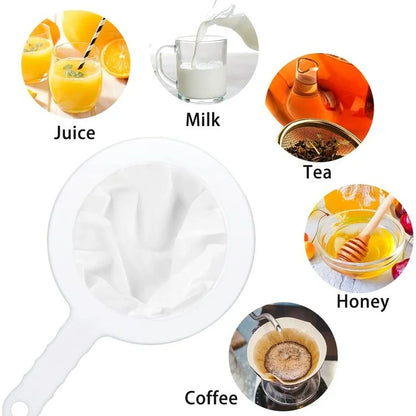 Ultra Fine Mesh Strainer Spoon – 100/200/400 Mesh Washable Nylon Filter Sieve for Soy Milk, Juice, Coffee & Tea Kitchen Colander Tool