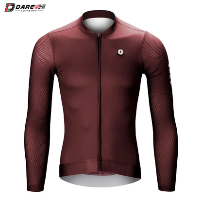 DAREVIE Cycling Jersey - Long Sleeve Aero 3D Mesh Breathable Cycling Shirt for Men and Women