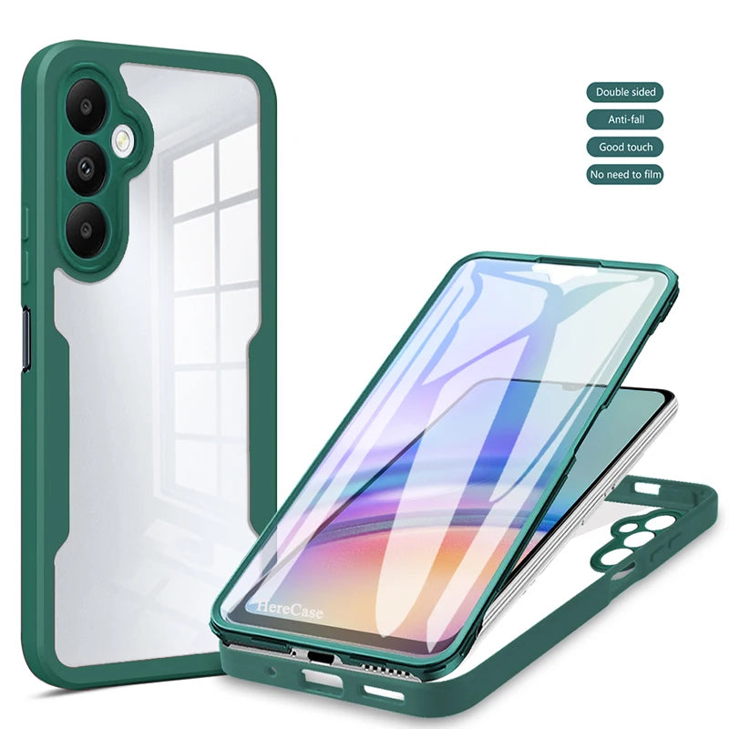 360° Full Body Screen Protector Case for Samsung Galaxy A Series - Transparent Shockproof Protective Cover