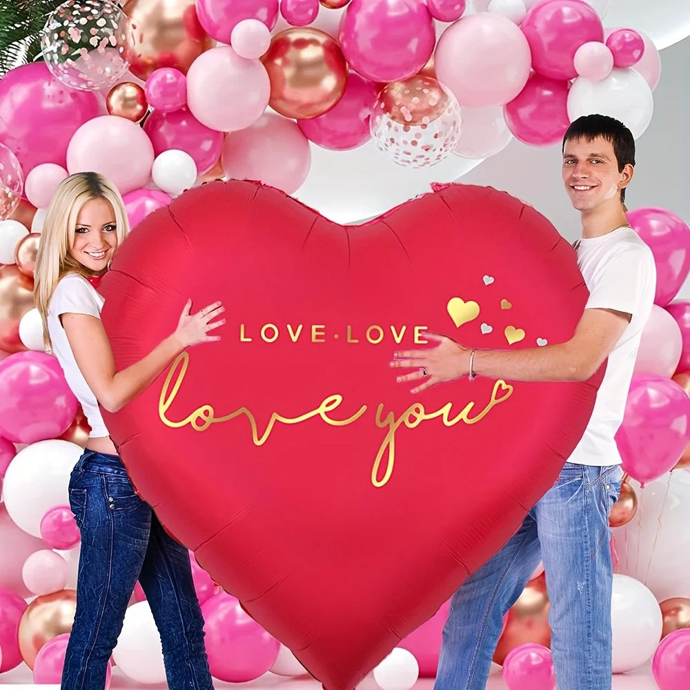 Oversized 63-Inch “Love You” Aluminum Foil Balloon – Romantic Valentine’s, Wedding, Anniversary & Birthday Party Decoration