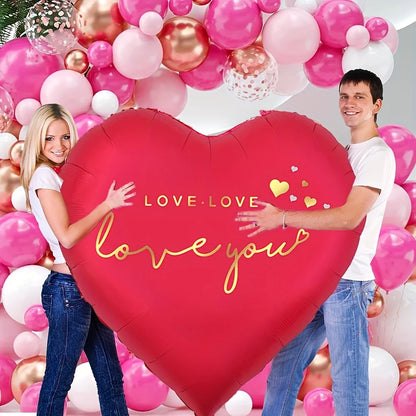 Oversized 63-Inch “Love You” Aluminum Foil Balloon – Romantic Valentine’s, Wedding, Anniversary & Birthday Party Decoration