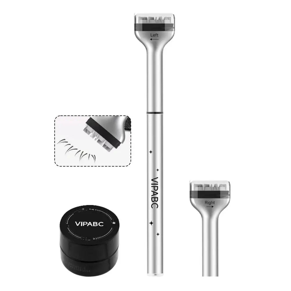 Dezone Lower Eyelashes Stamp Pen - Black/Brown Waterproof, Sweatproof 3 in 1 Korean Makeup for Natural-Looking Eyelashes