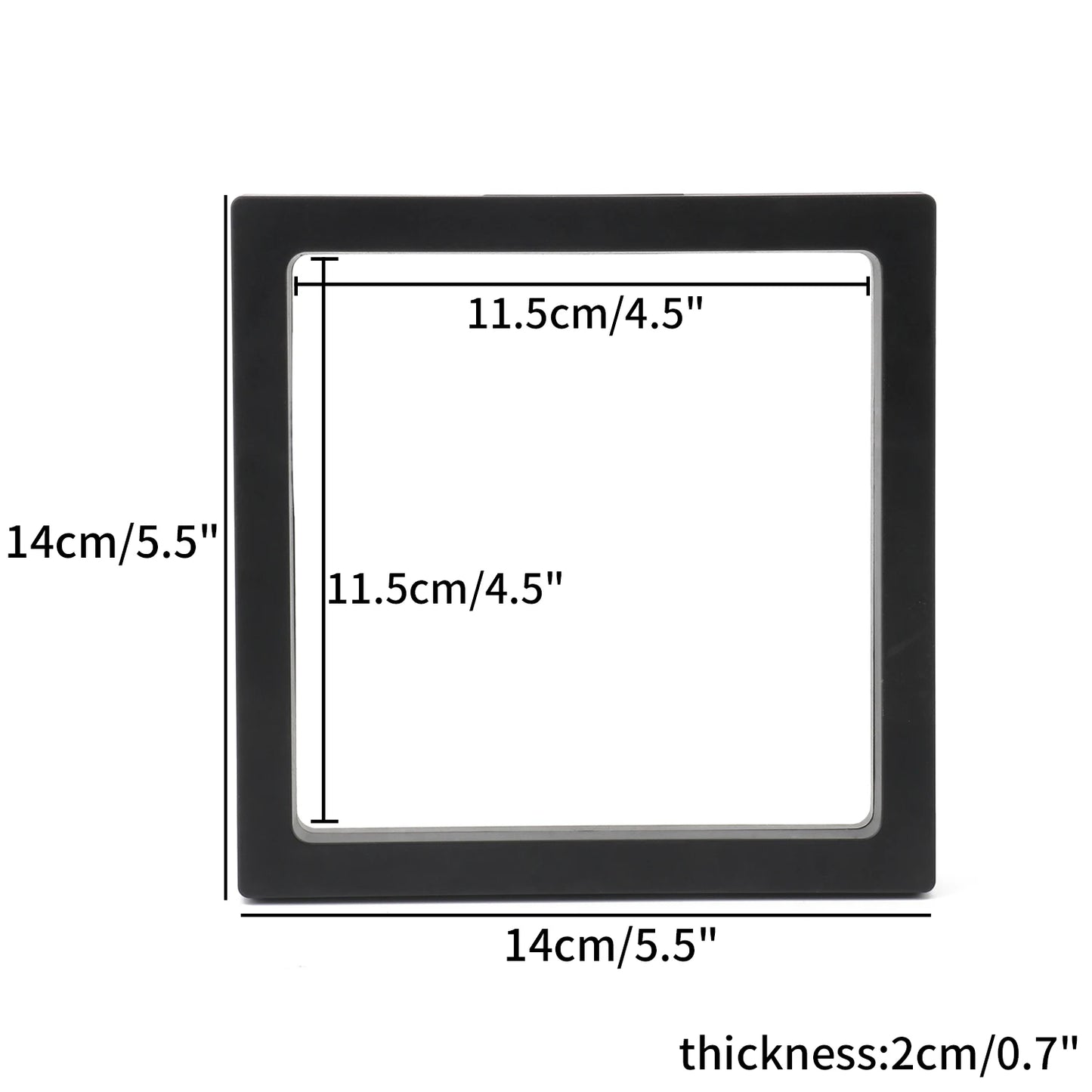 Black 3D Floating Display Case Frame – Free-Stand Suspension Membrane Jewelry Storage Box for Rings, Earrings & Necklaces