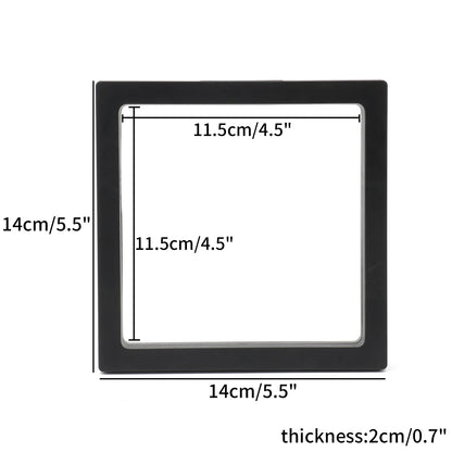 Black 3D Floating Display Case Frame – Free-Stand Suspension Membrane Jewelry Storage Box for Rings, Earrings & Necklaces
