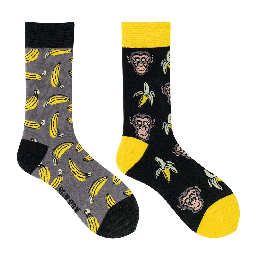 Unisex AB Tide Animal Cotton Socks – Colorful Cat, Dog, Koala, Cow Crew Socks for Men & Women, Four Seasons Gift