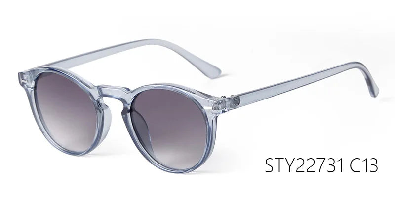 Vintage Round Sunglasses – 2024 Fashion Design for Men & Women, Retro Rivet Yellow & Blue Lens, Square Sun Glasses