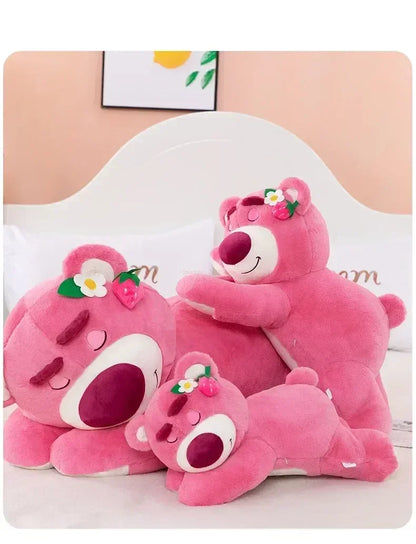 90cm Disney Toy Story Lotso Strawberry Bear Plush Sofa Pillow – Cute Stuffed Toy Gift for Kids & Friends