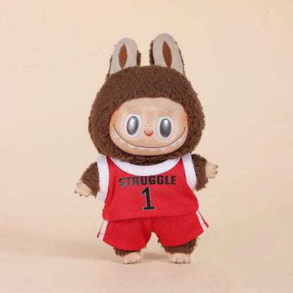 17cm Labubu Doll Clothes – First & Second Generation Basketball Outfit for Handmade Doll Gift