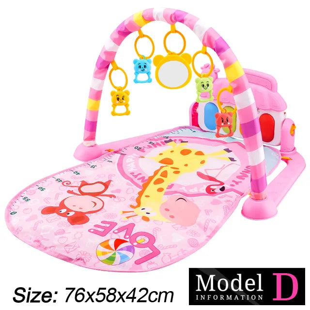 Baby Fitness Stand Music Play Gym – Newborn Piano Crawling Blanket & Pedal Activity Toy for Early Education (0-36 Months)