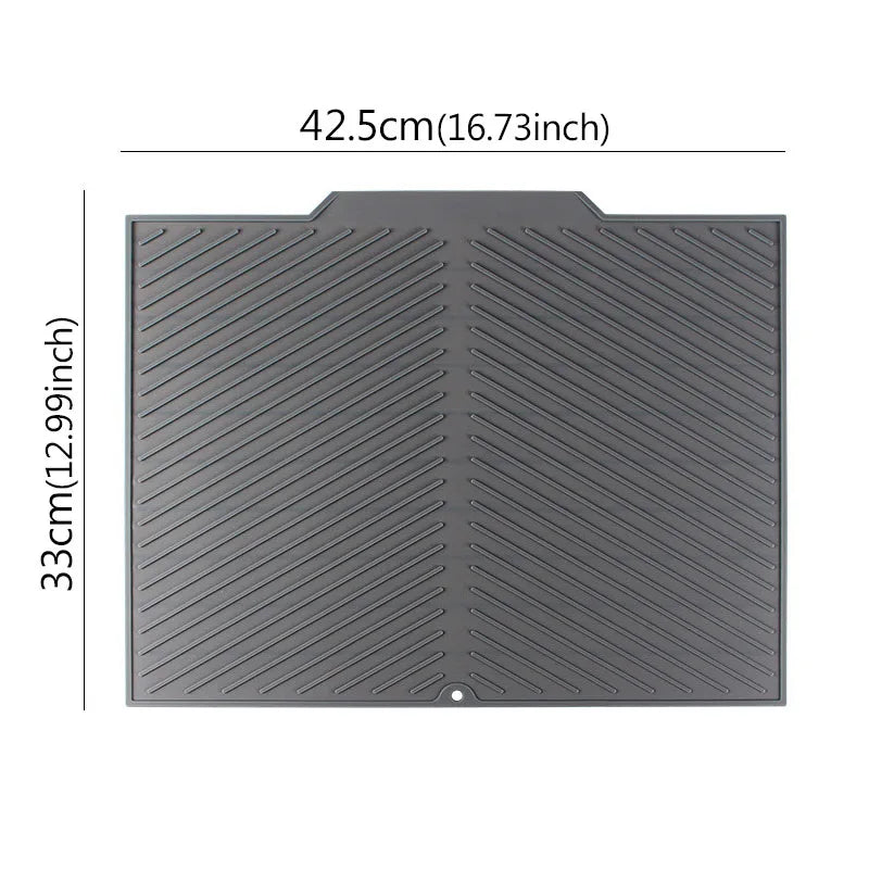 Silicone Draining Board Mat | Folding Drying Pad with Raised Edges for Kitchen Pots & Cups | S/M/L Sizes