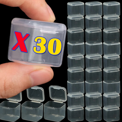 Transparent Mini Storage Box – Clear Plastic Beads, Jewelry & Nail Art Organizer Case, Portable DIY Container