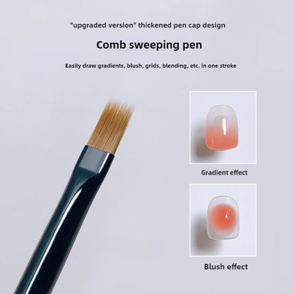 Gradient Nail Art Brush – Acrylic Ombre Pen, DIY UV Gel Painting & Drawing Flowers Nails Brush for Salon Manicure Tools
