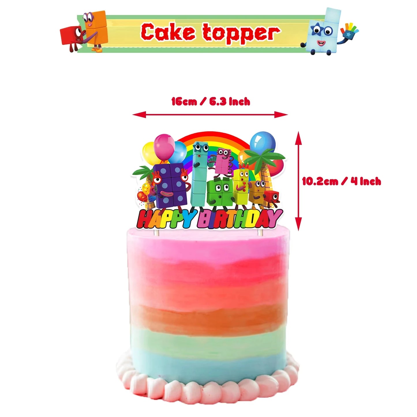 Number Birthday Building Blocks Party Decorations Set – Tablecloth, Banner, Balloons & Cake Topper for Kids & Baby Shower Supplies
