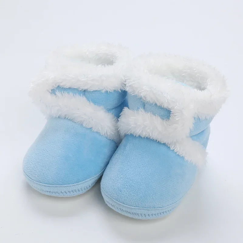 Newborn Baby Shoes — Soft Pompom Snow Boots for Girls & Boys, Warm Winter Toddler Booties