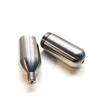 3/8-24UNF CO2 Cartridges – High Pressure Stainless Steel Rechargeable Cylinder for Oxygen Training, Scuba & Rescue Vest