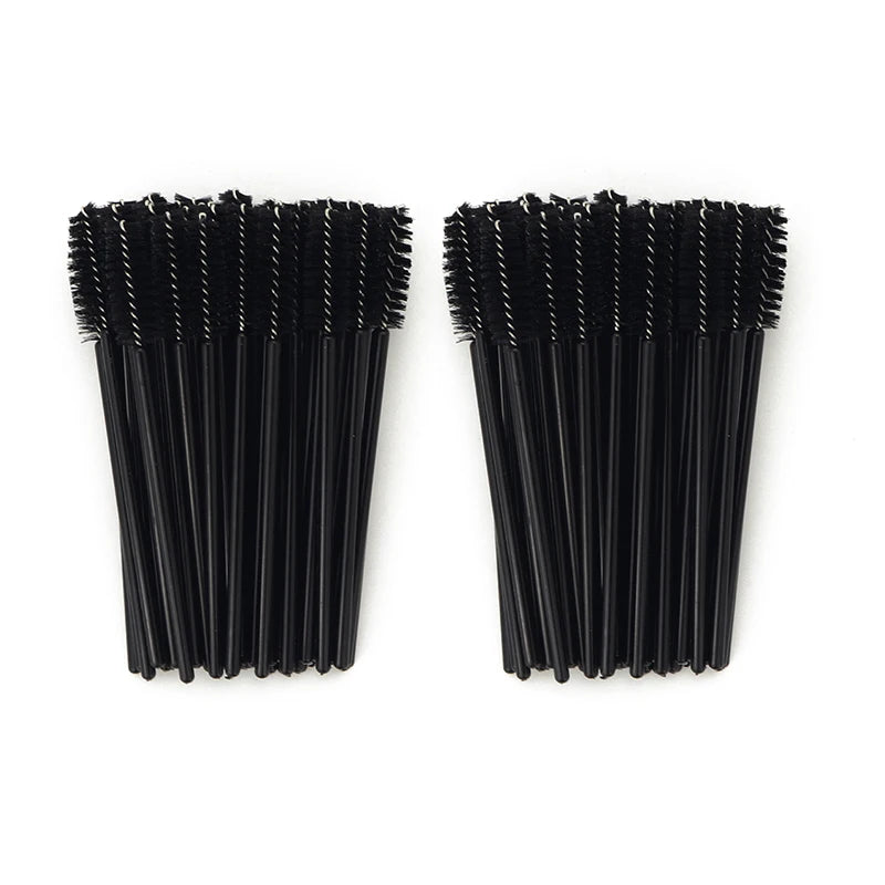 ANNAFRIS 50pcs Disposable Eyelash & Eyebrow Brushes — Soft Crystal Lash Extension Mascara Wands Makeup Tools