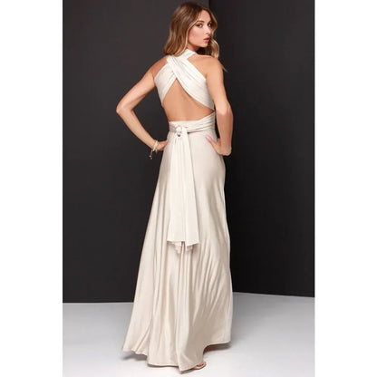 Women’s Summer Sexy V-Neck Maxi Dress – Multi-Wear Strappy Long Party Dress