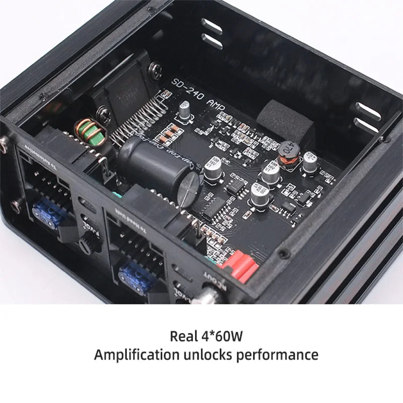 Class AB 4x60W Car Power Amplifier – Non-Destructive Installation DSP for Android Large Screen Car Audio Speakers