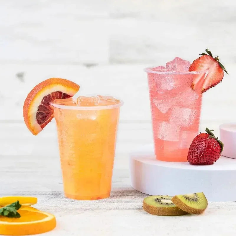 50/100PCS Disposable Clear Plastic Cups — Party, Picnic, Wedding & Camping Drinking Cups