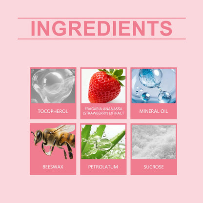 Strawberry Lip Scrub - Exfoliating Moisturizing Lip Care for Dry, Dull & Flaky Lips