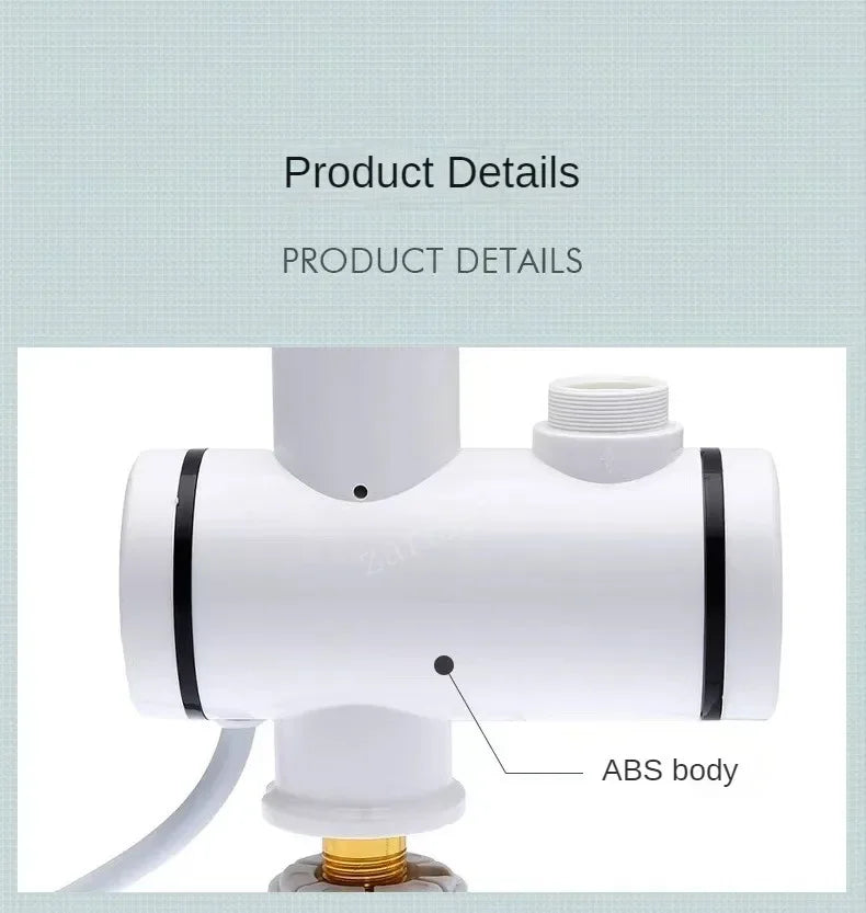 Electric Instant Kitchen Water Heater Faucet — Tankless Hot & Cold Heating Tap