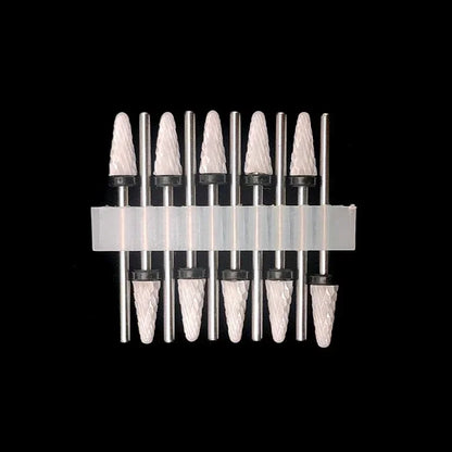 10PCS Ceramic Nail Drill Bits - Rotary Milling Cutters for Gel Polish Removal & Nail Grinding Machine Accessories